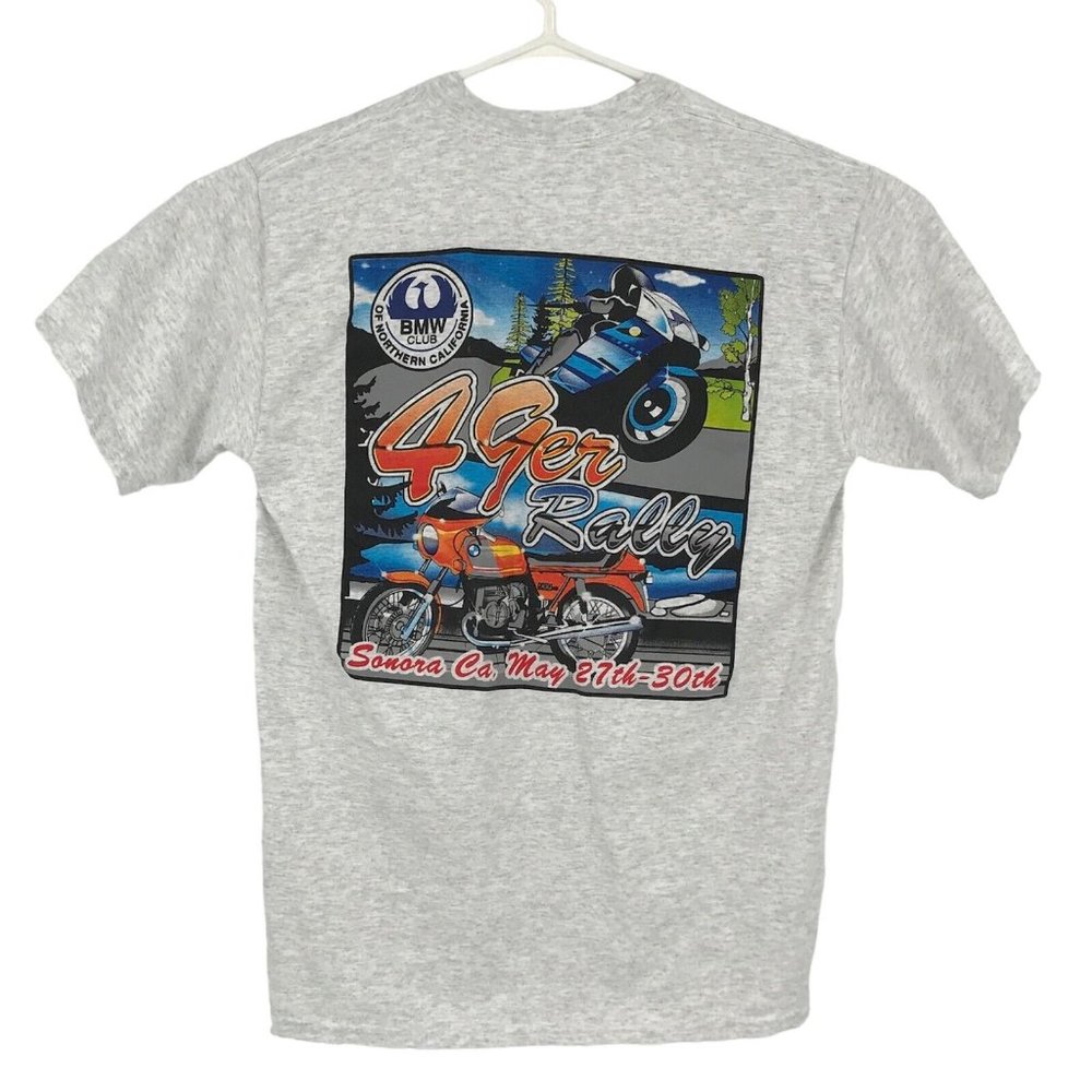 BMW Club Mens Shirt Medium White Motorcycle Rally Northern California Sonora